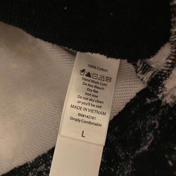 Lularoe Presley Moto Jacket Black & White Acid Wash Large - Picture 3 of 4